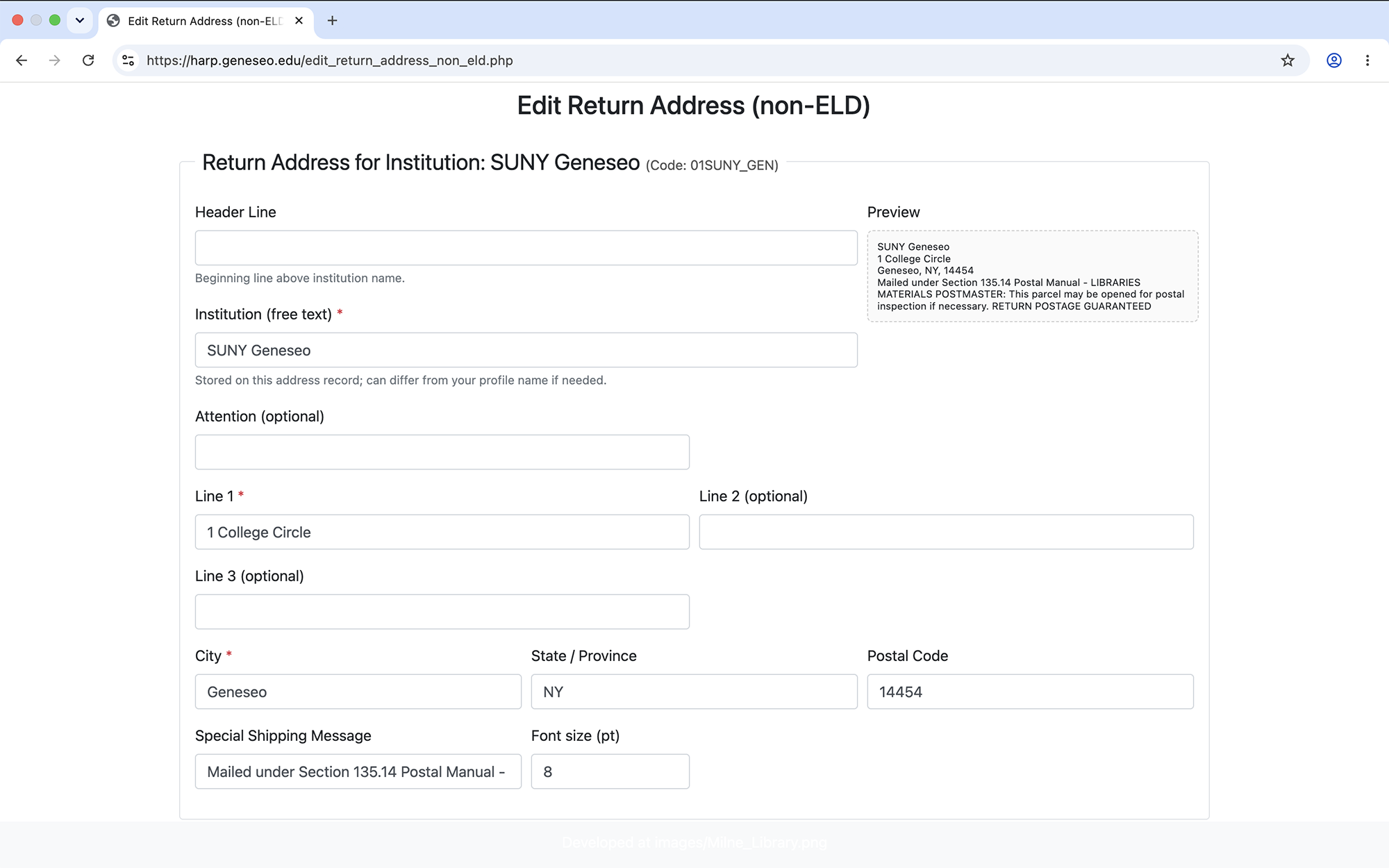 HARP Edit Non-ELD Return Labels