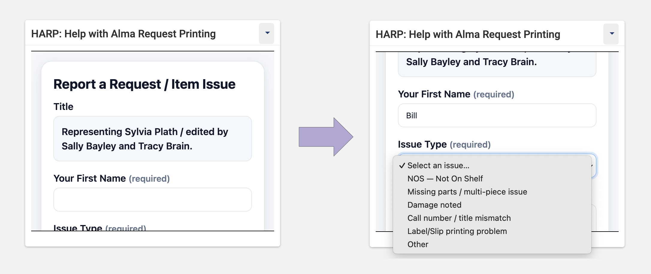 HARP Report Issues Input